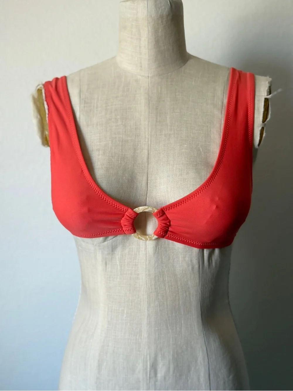 Aerie Coral Key Ring Swimsuit Top